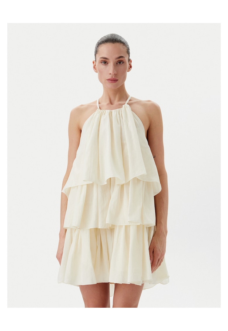 Rochie de cocktail - bej - maro - fabrica de calitate