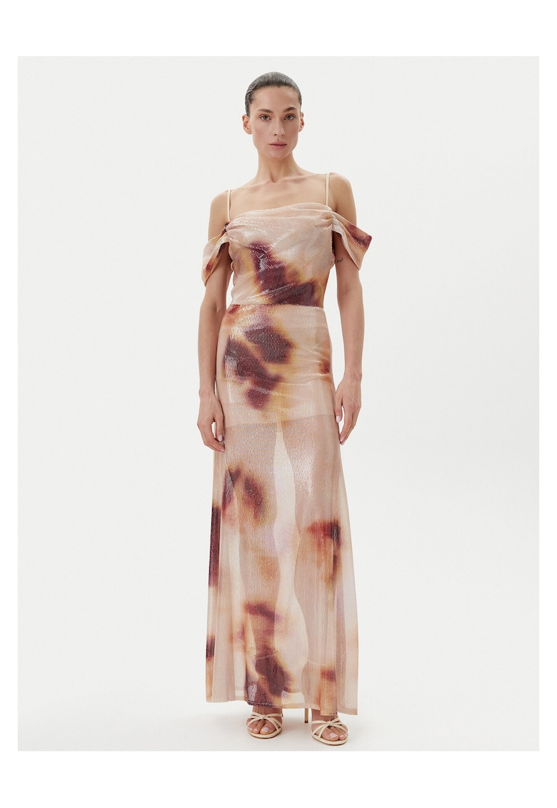 Rochie de seara dama bej - maro - 2 culori