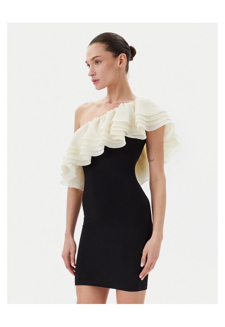 Rochie de cocktail - negru - ecru - fabrica de calitate