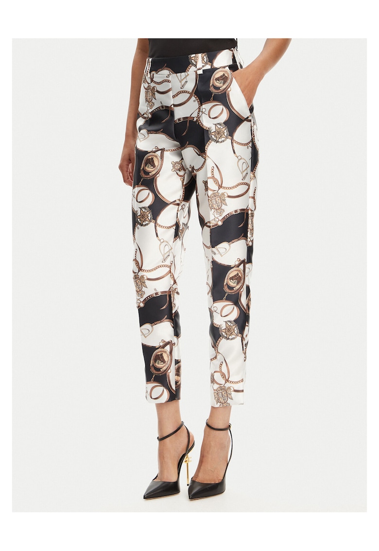Pantaloni eleganti pentru dama alb/negru