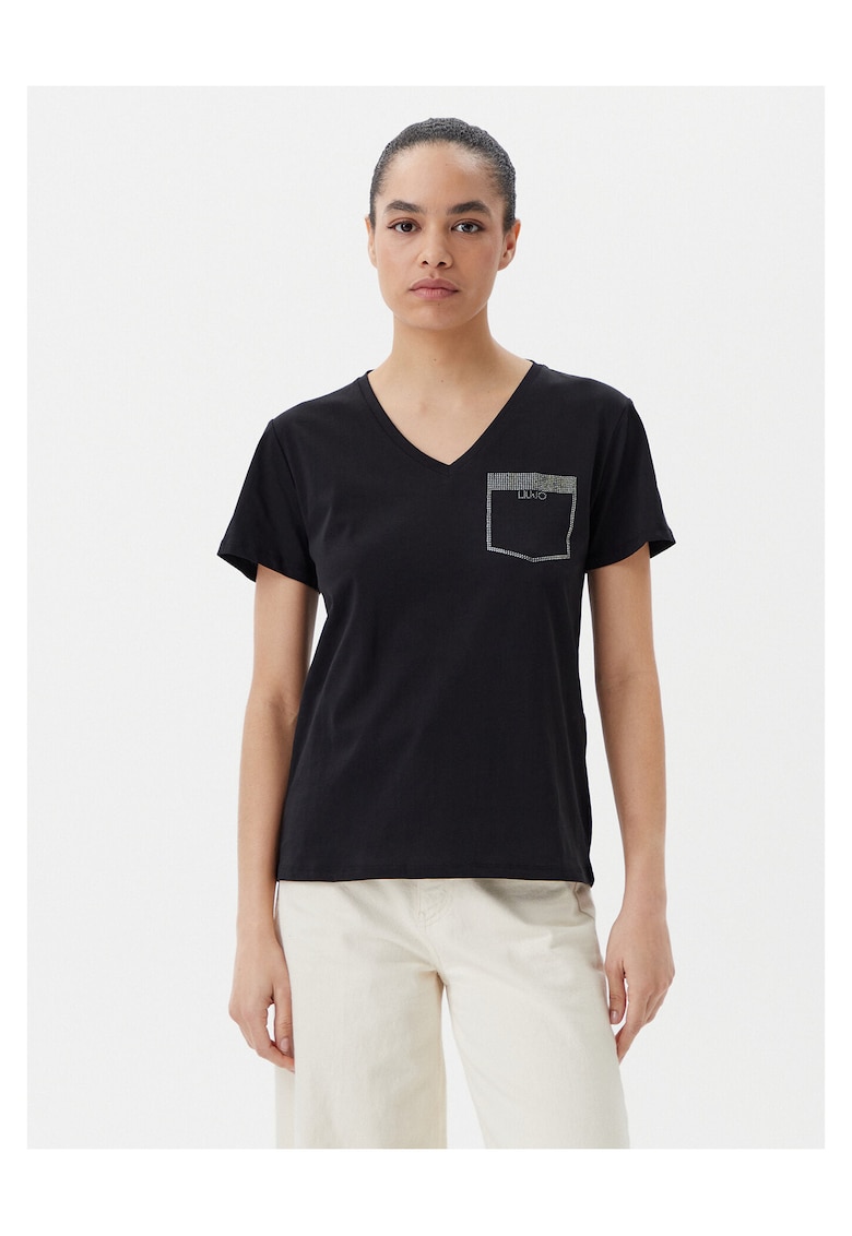 Tricou dama - bumbac si elastan - negru