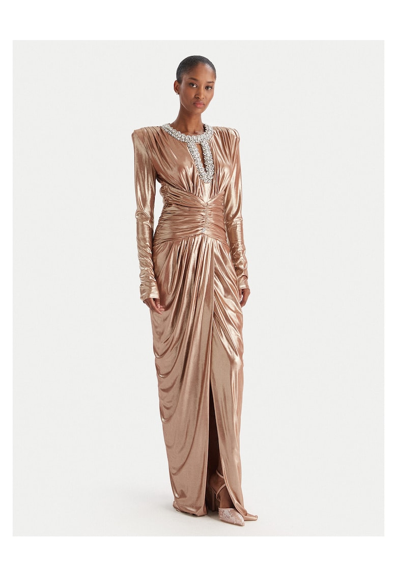 Rochie de seara de dama - 96% poliamida - 4% elastan - Auriu -