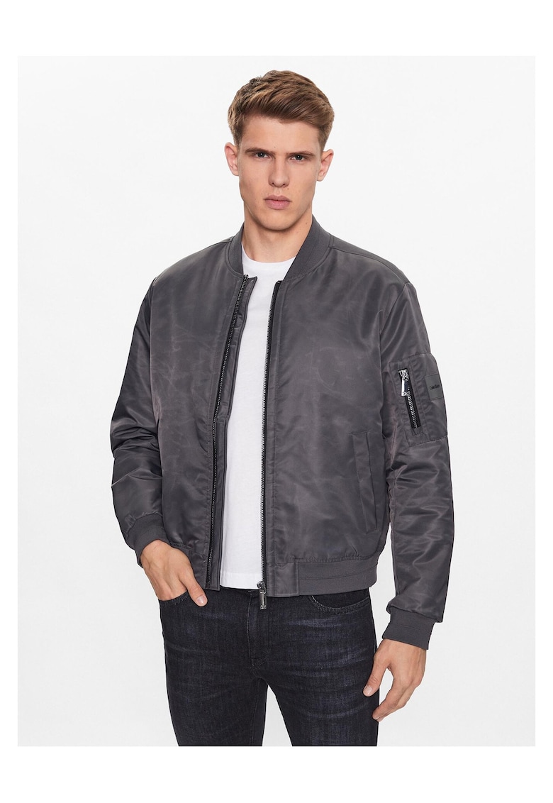 Geaca bomber barbati gri - material usor -