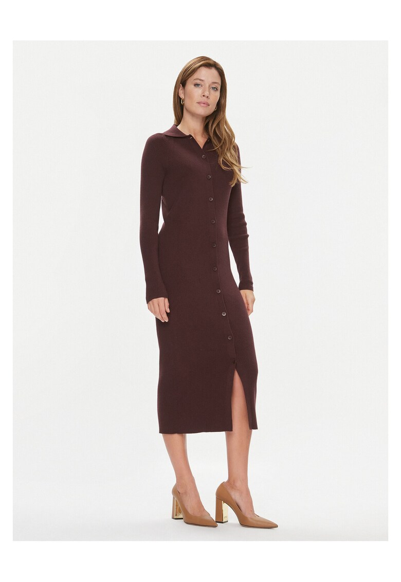 Rochie tricotata de dama visiniu -