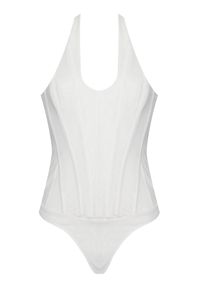 Body dama alb - elastic