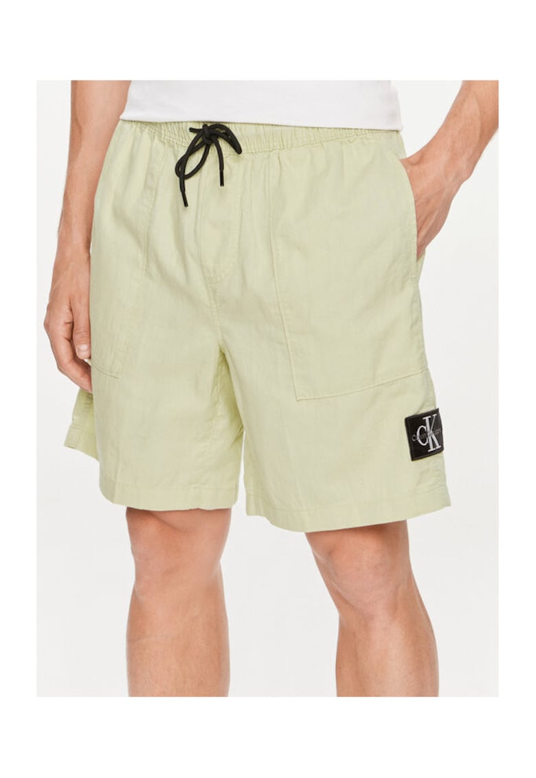 Pantaloni scurti barbati - verde - bumbac -