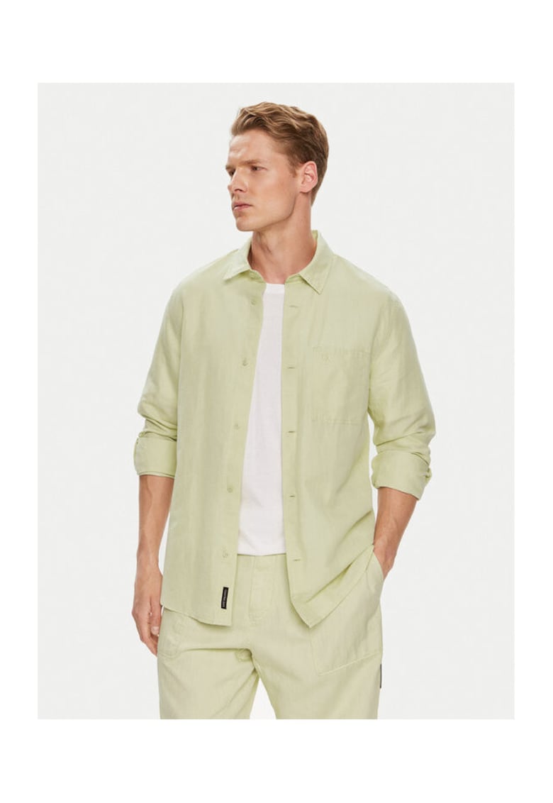 Camasa barbati culoare verde - bumbac