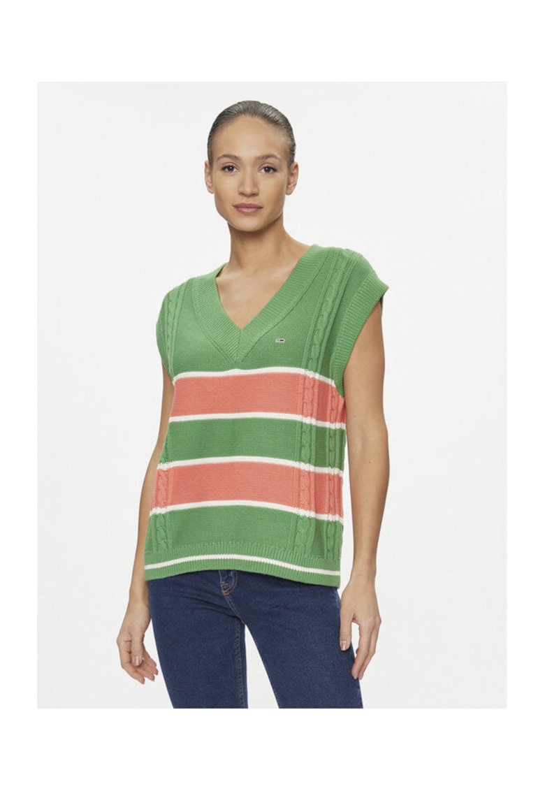 Pulover dama verde-roz - moale
