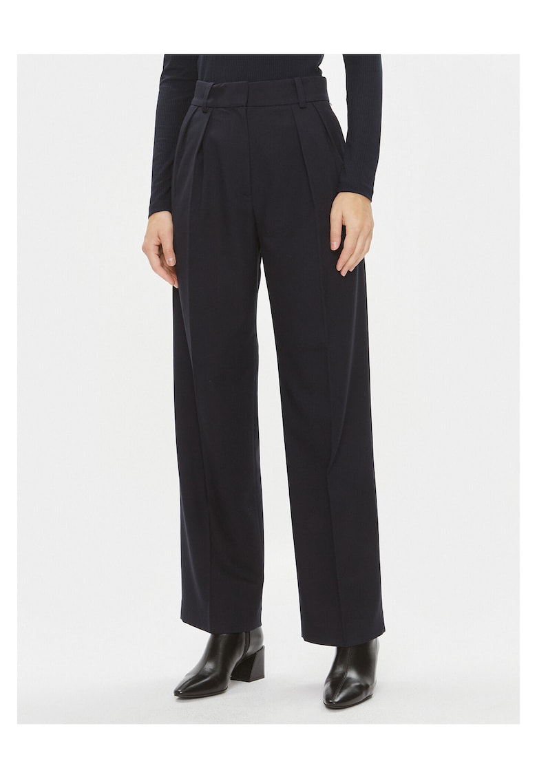 Pantaloni cu talie inalta pentru dama bleumarin