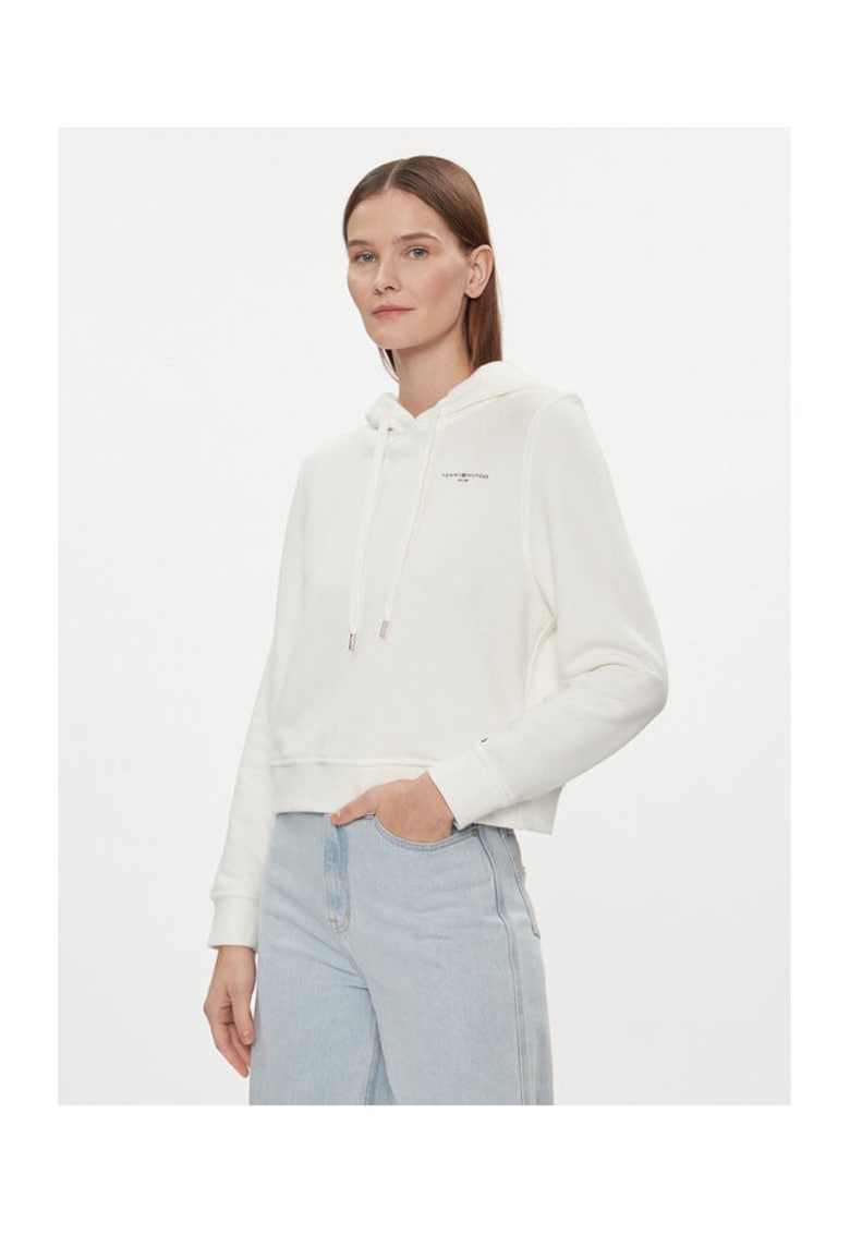 Hanorac dama ecru - textil - cu gluga
