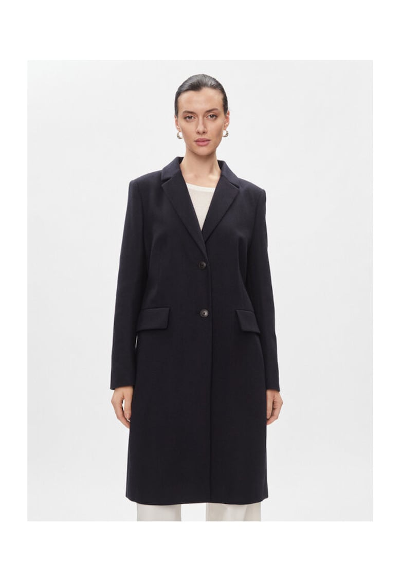 Palton Lana de dama bleumarin -