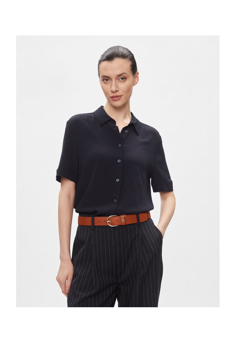 Camasa de dama bleumarin - cu maneca scurta