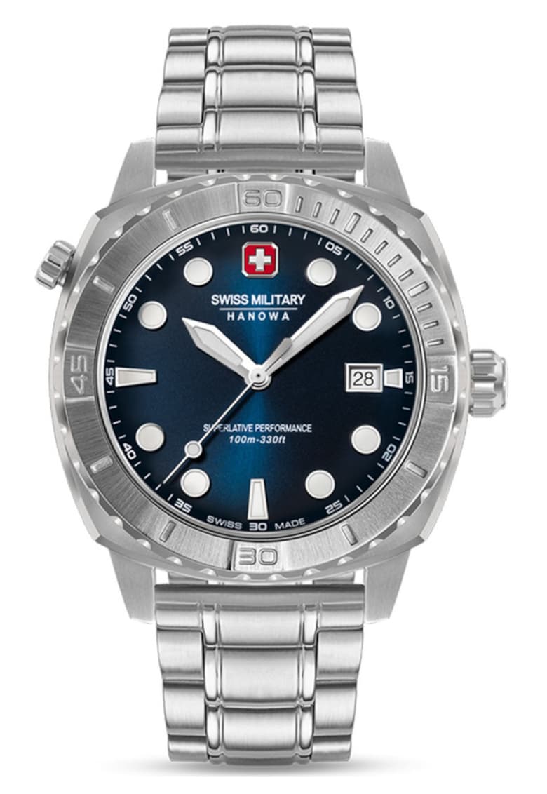 Ceas barbati - Phoenix - Argintiu/Albastru