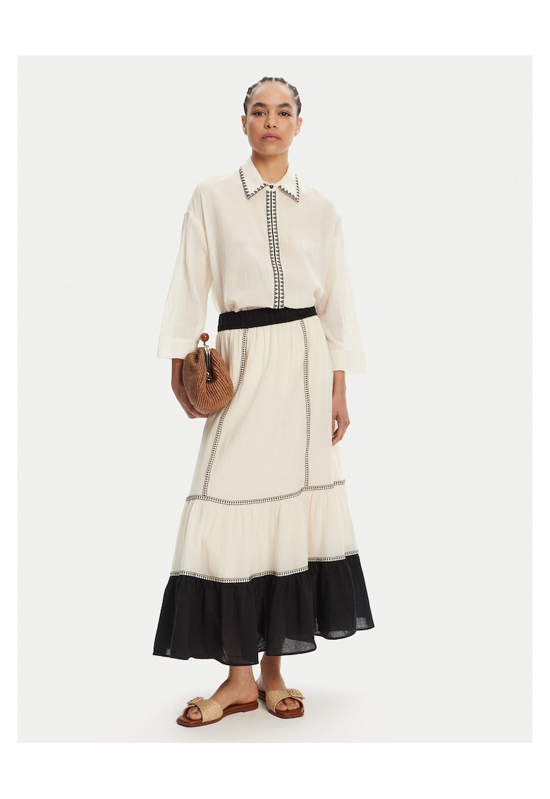 Fusta negru - ecru - A-line
