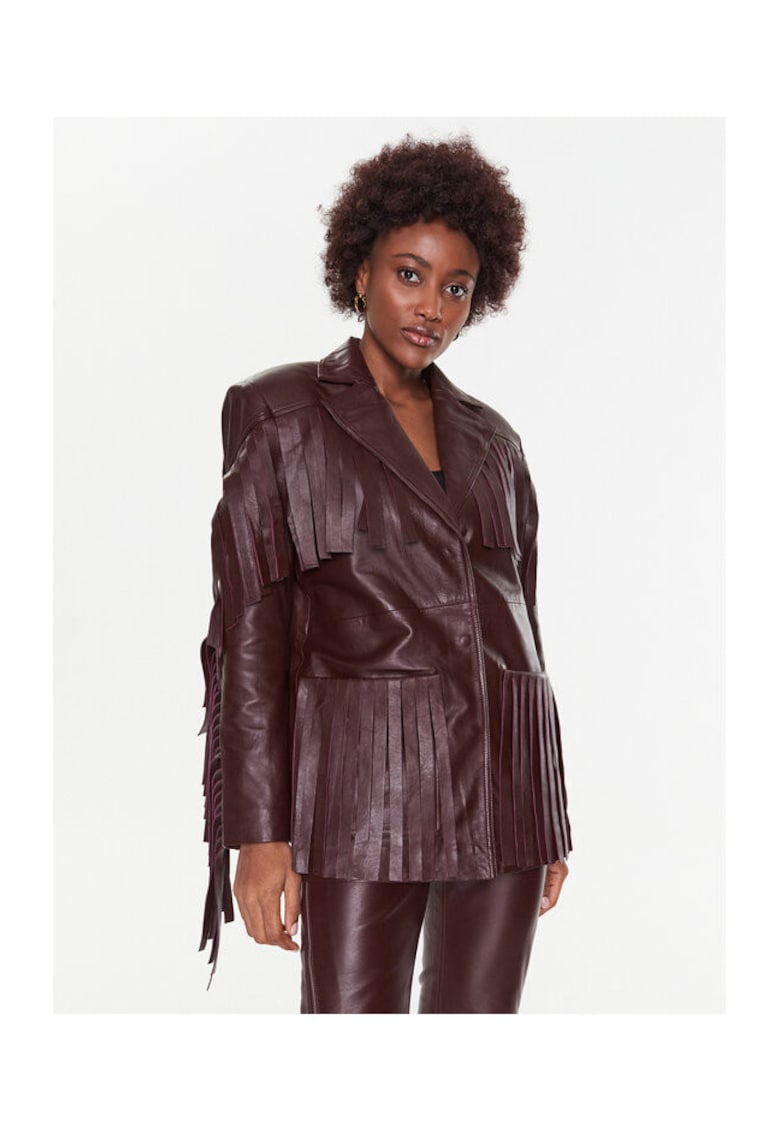 Geaca de piele - bordo - dama -