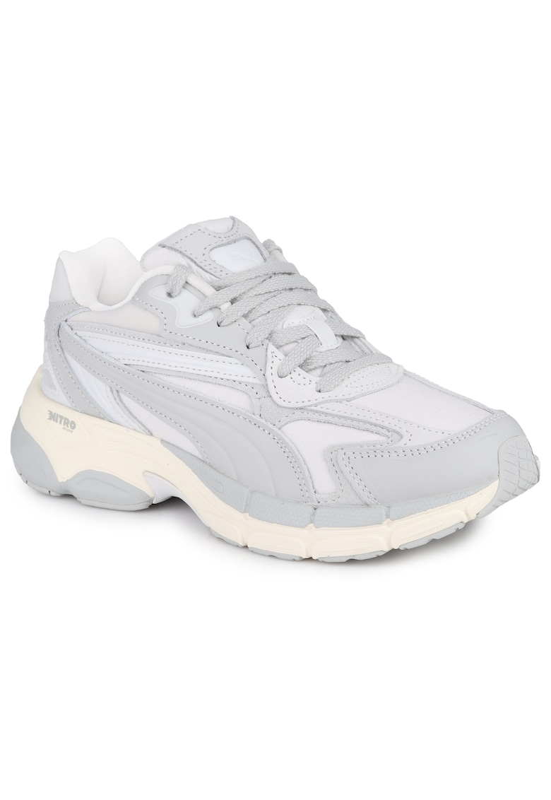 Adidasi sport Teveris Nitro - stil Y2K - gri - material textil si piele intoarsa