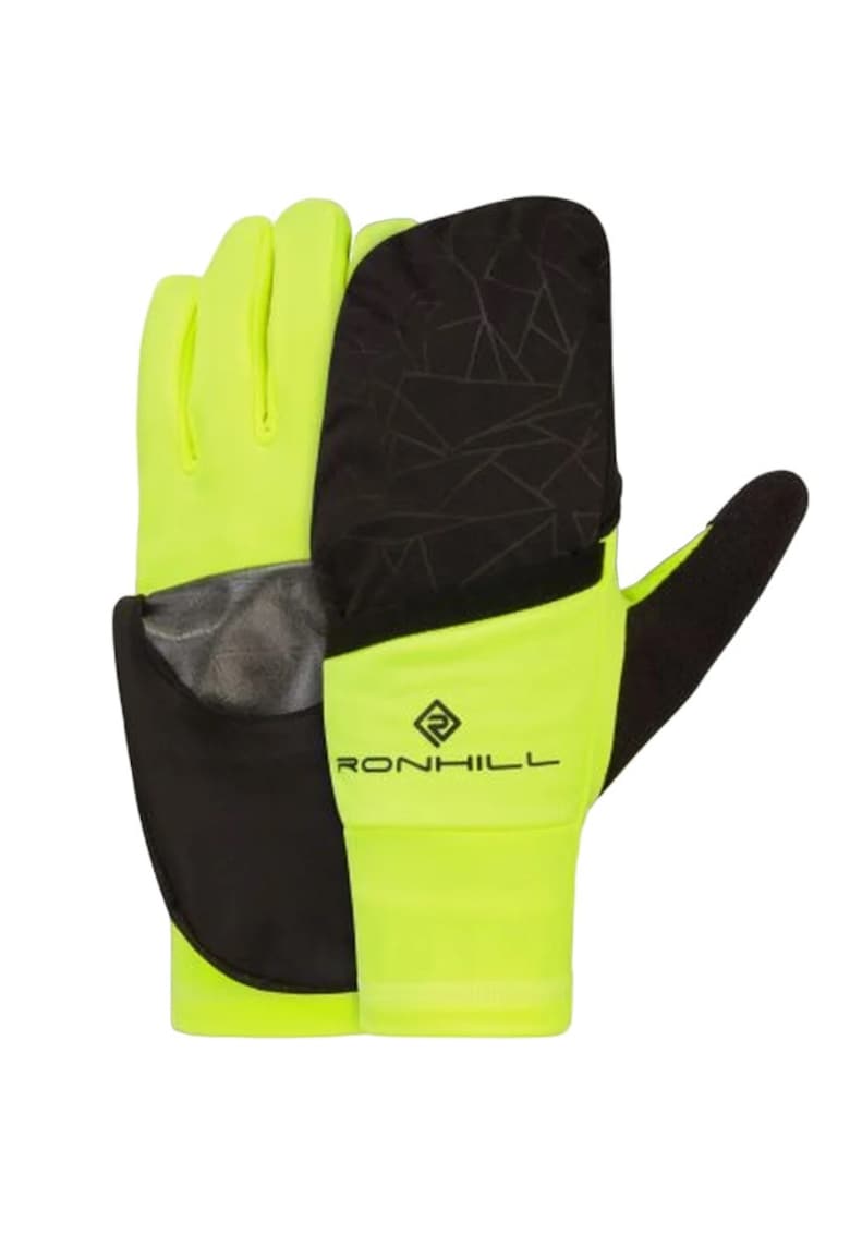 Manusi alergare Wind-Block Flip-Negru/Lime-M
