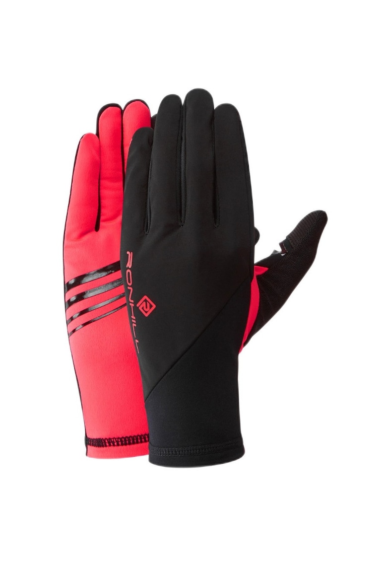 Manusi alergare Wind-Block-Negru/Roz-M