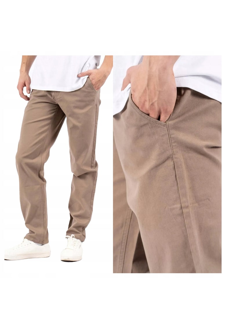 Pantaloni Barbati - Gerry Chino - Regular Fit - Talie Medie - Fermoar - Lungi - 5 Buzunare - Bumbac - Elastan - Bej