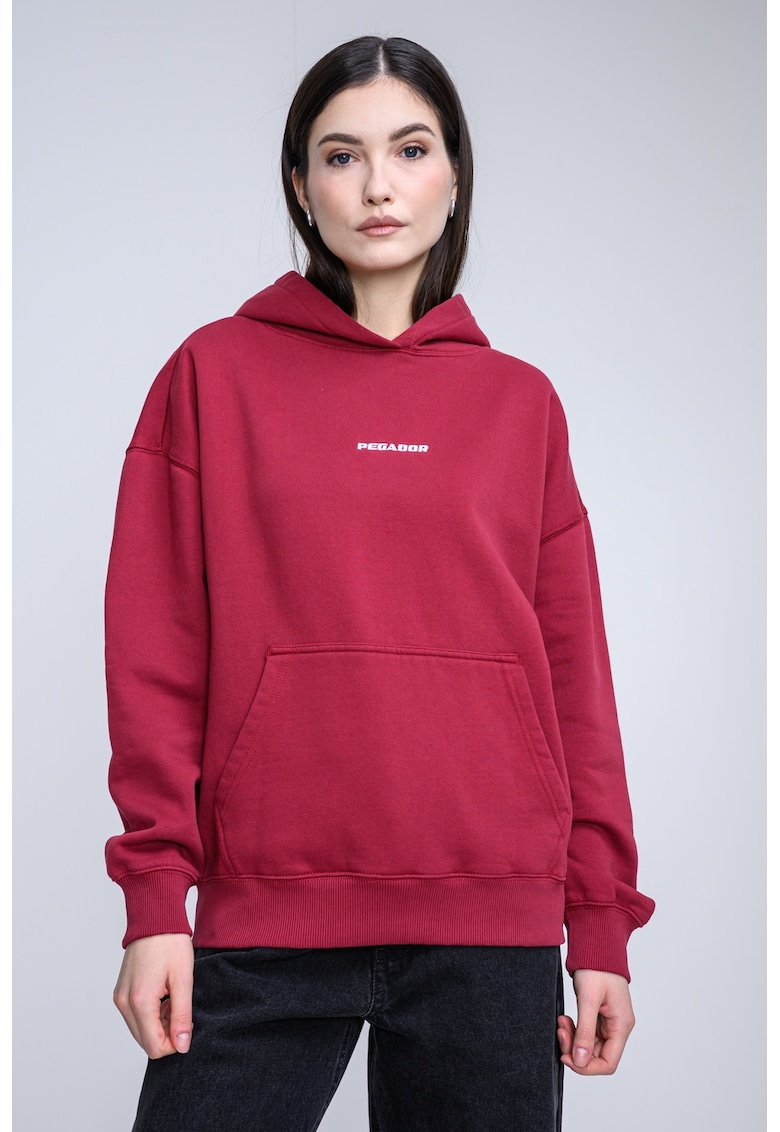 Hanorac cu maneci cazute - Alb/Visiniu