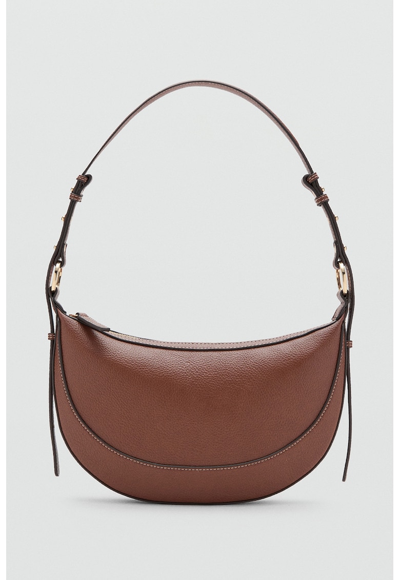 Geanta de piele ecologica cu bareta de umar - Maro scortisoara