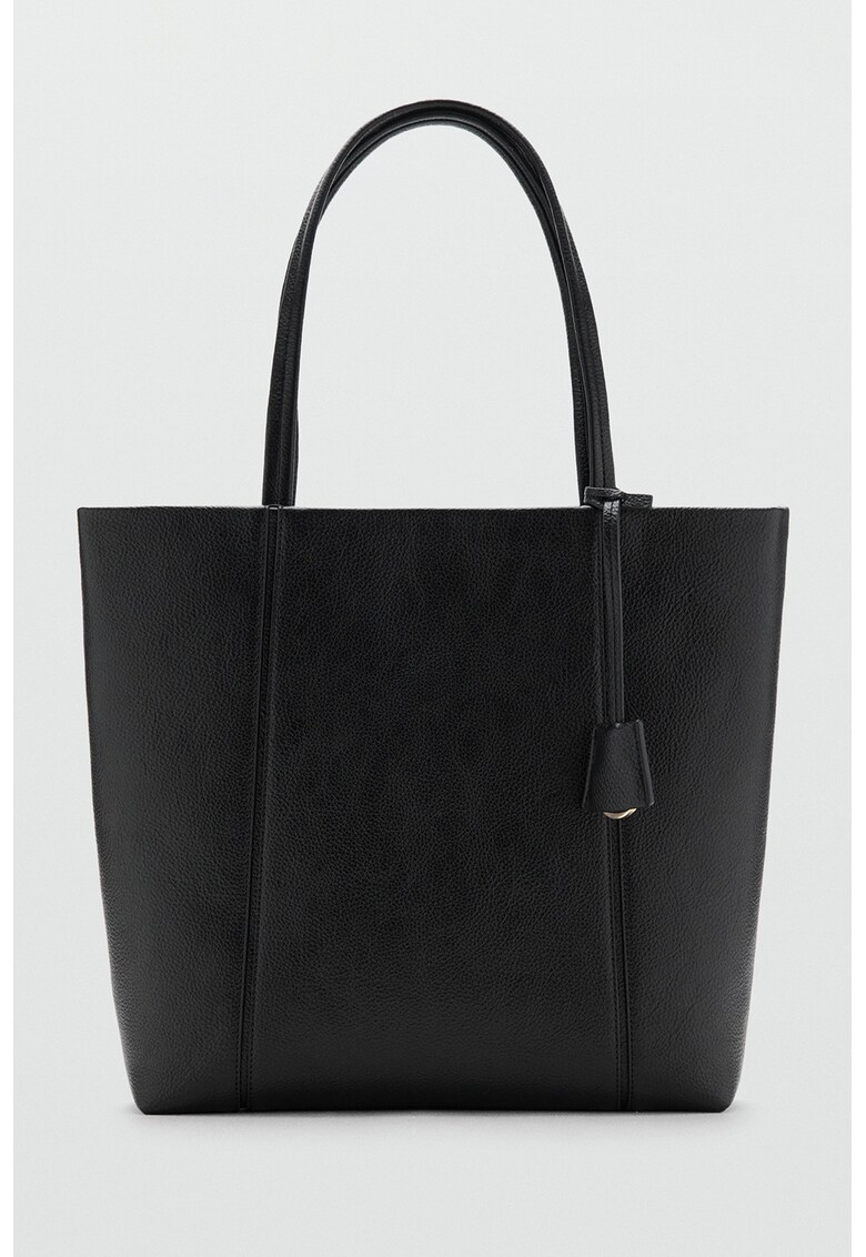 Geanta shopper cu maner dublu - Negru