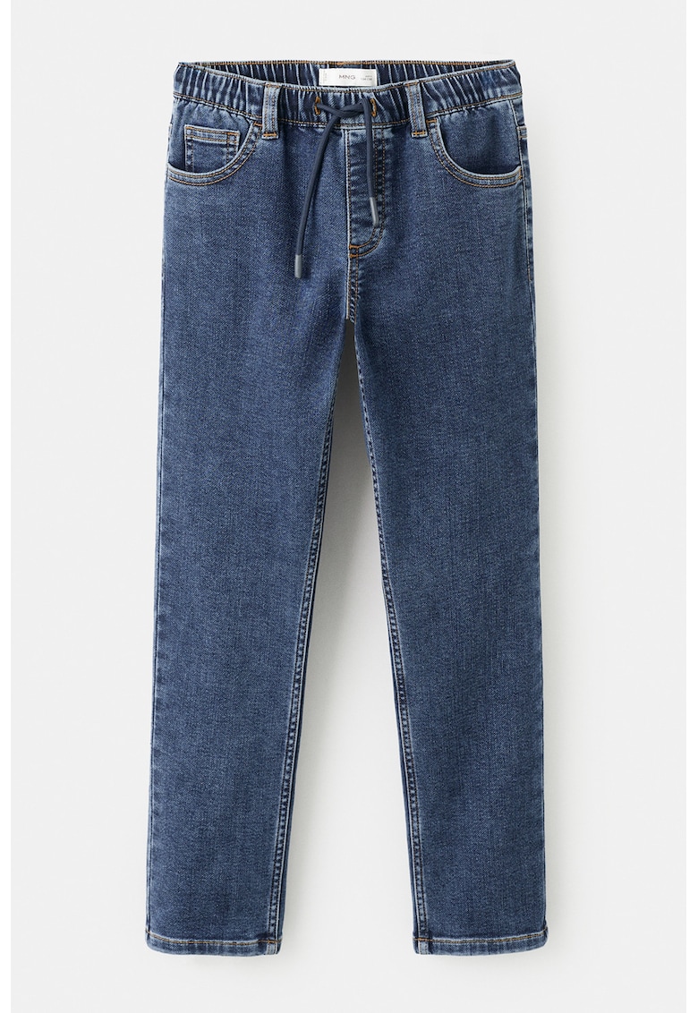 Blugi slim-fit cu snururi - Albastru inchis