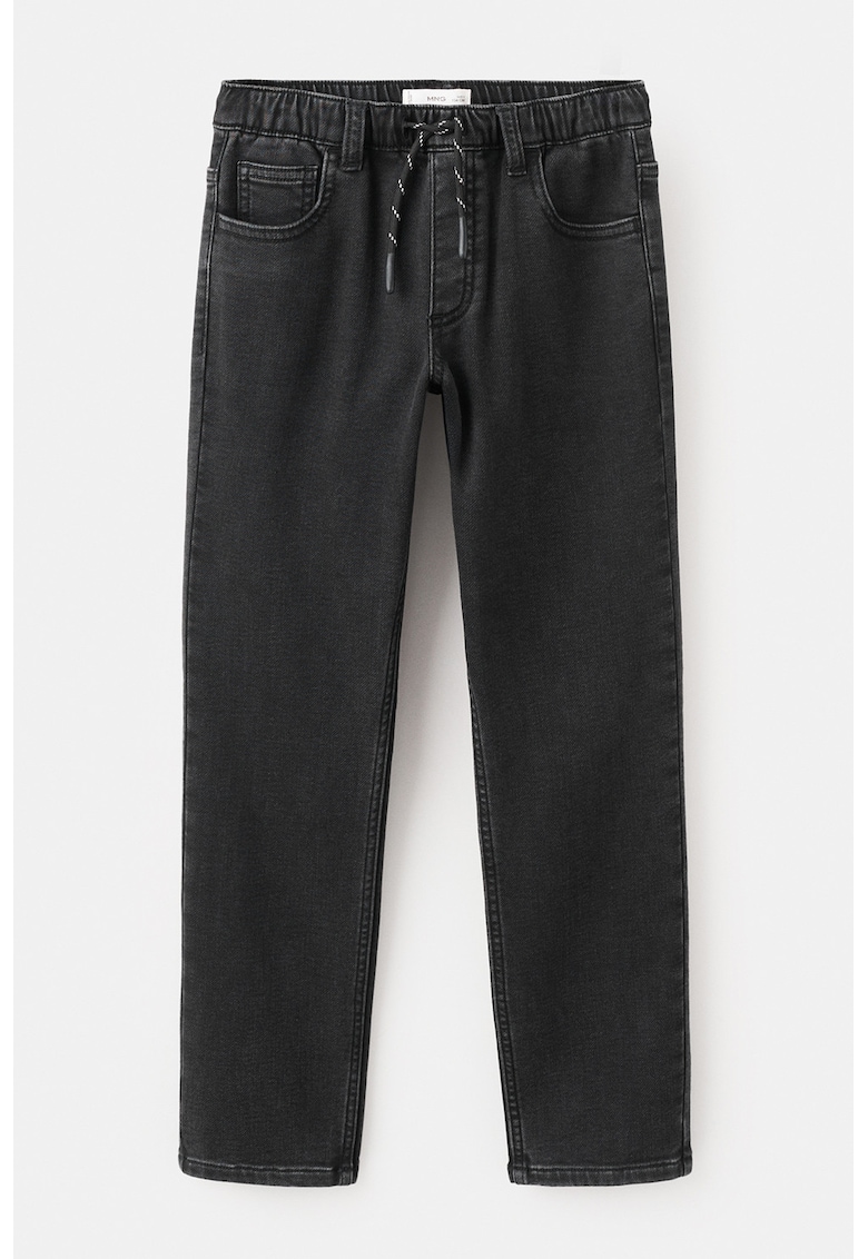 Blugi slim-fit cu snururi - Negru stins