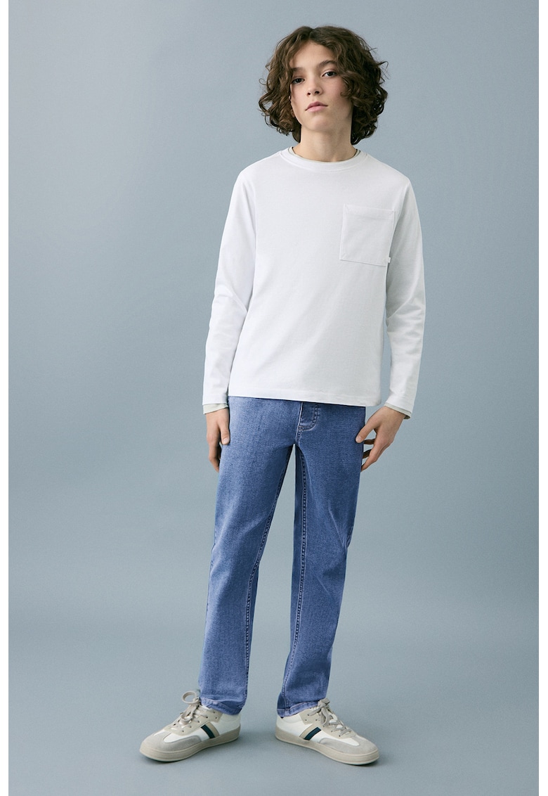 Blugi slim-fit cu snururi - Albastru deschis