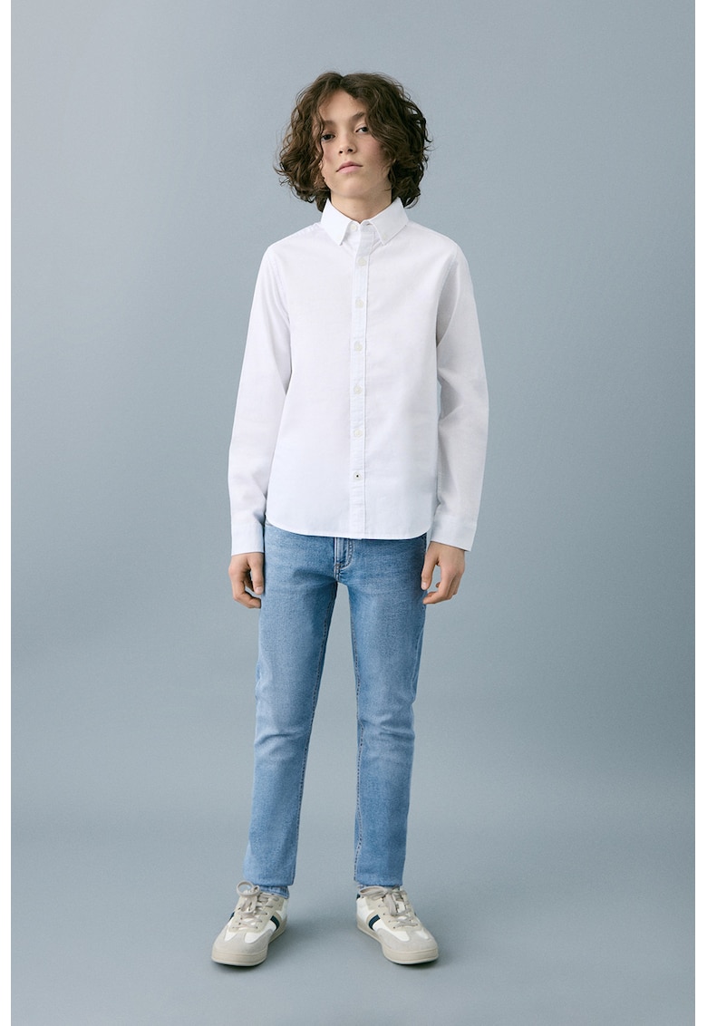 Blugi slim-fit cu talie medie - Bleumarin
