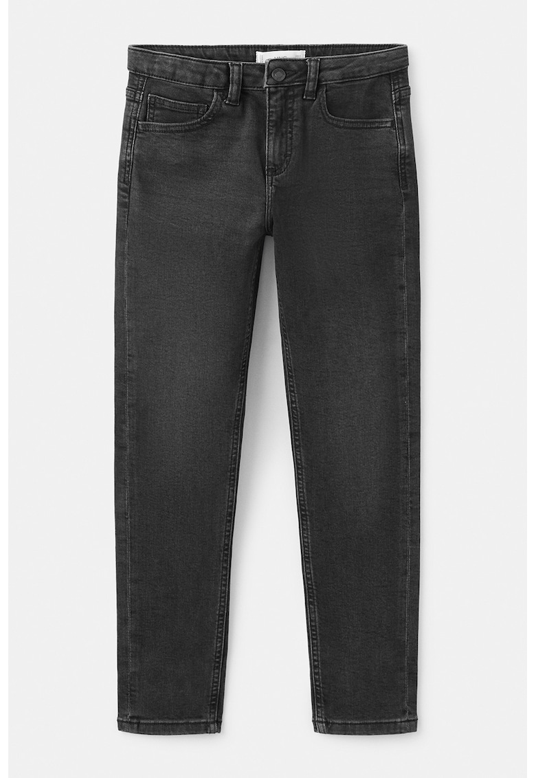 Blugi slim-fit cu talie medie - Negru