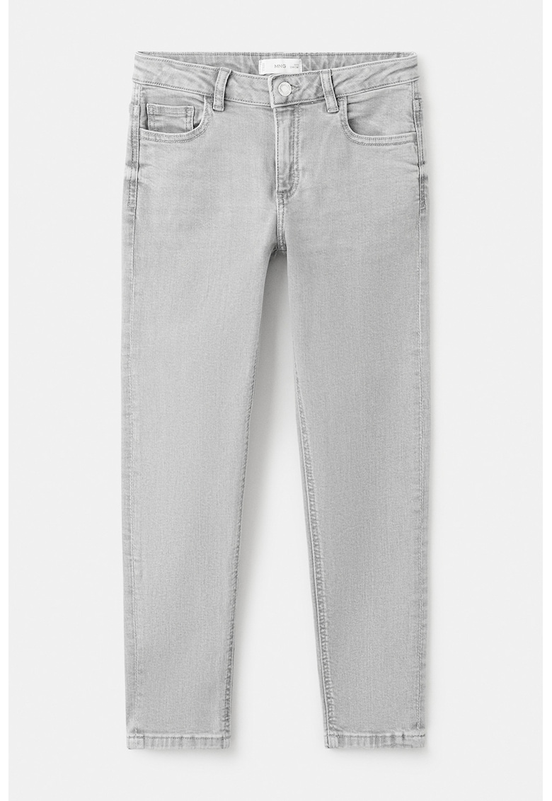 Blugi slim-fit cu talie medie - Gri deschis