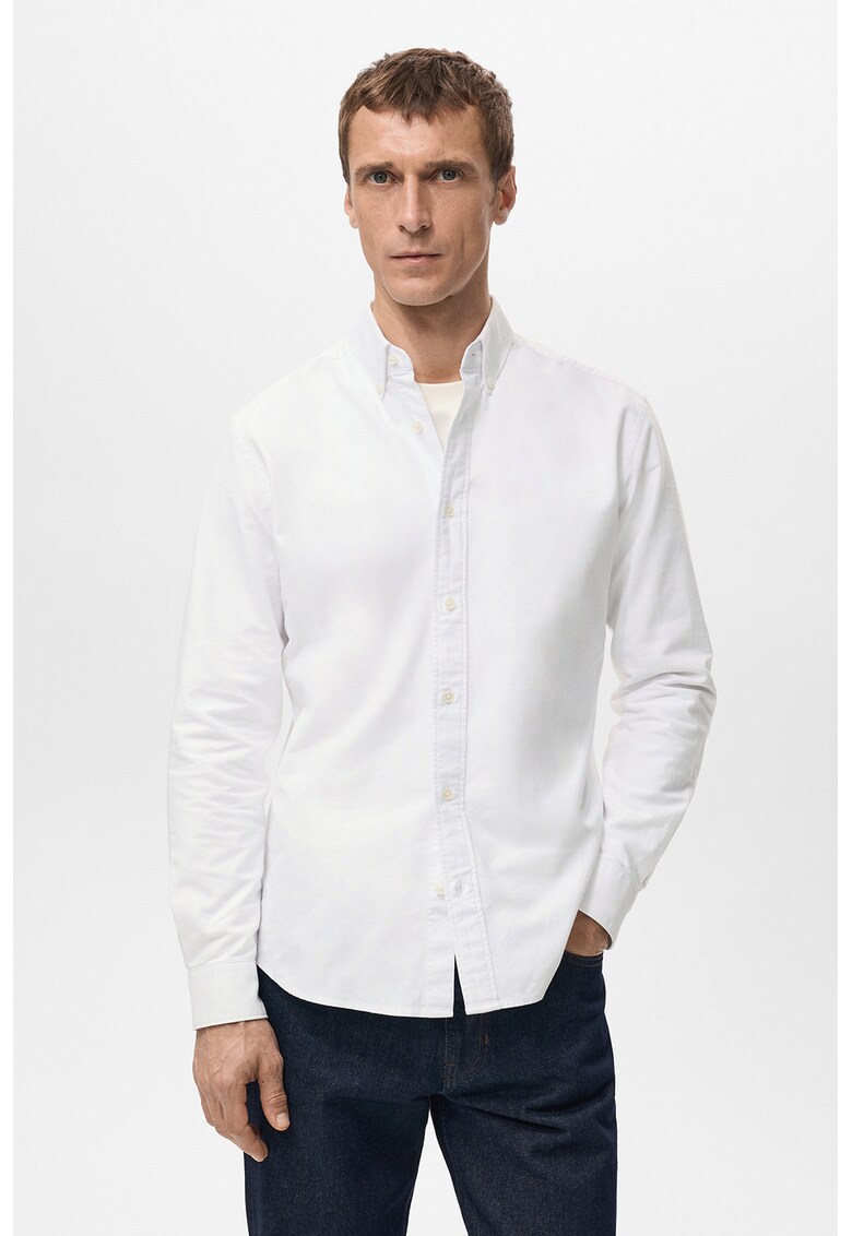 Camasa Oxford din bumbac - Alb optic