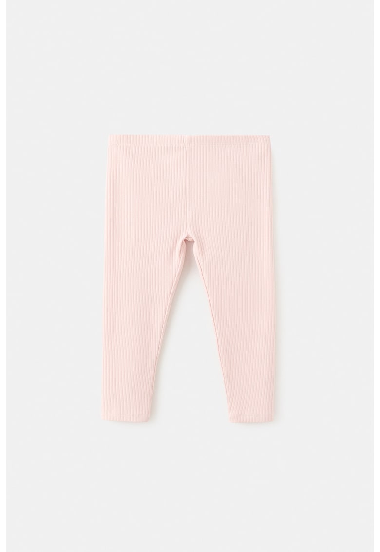 Colanti striati cu buzunar pe partea din spate - Roz pastel