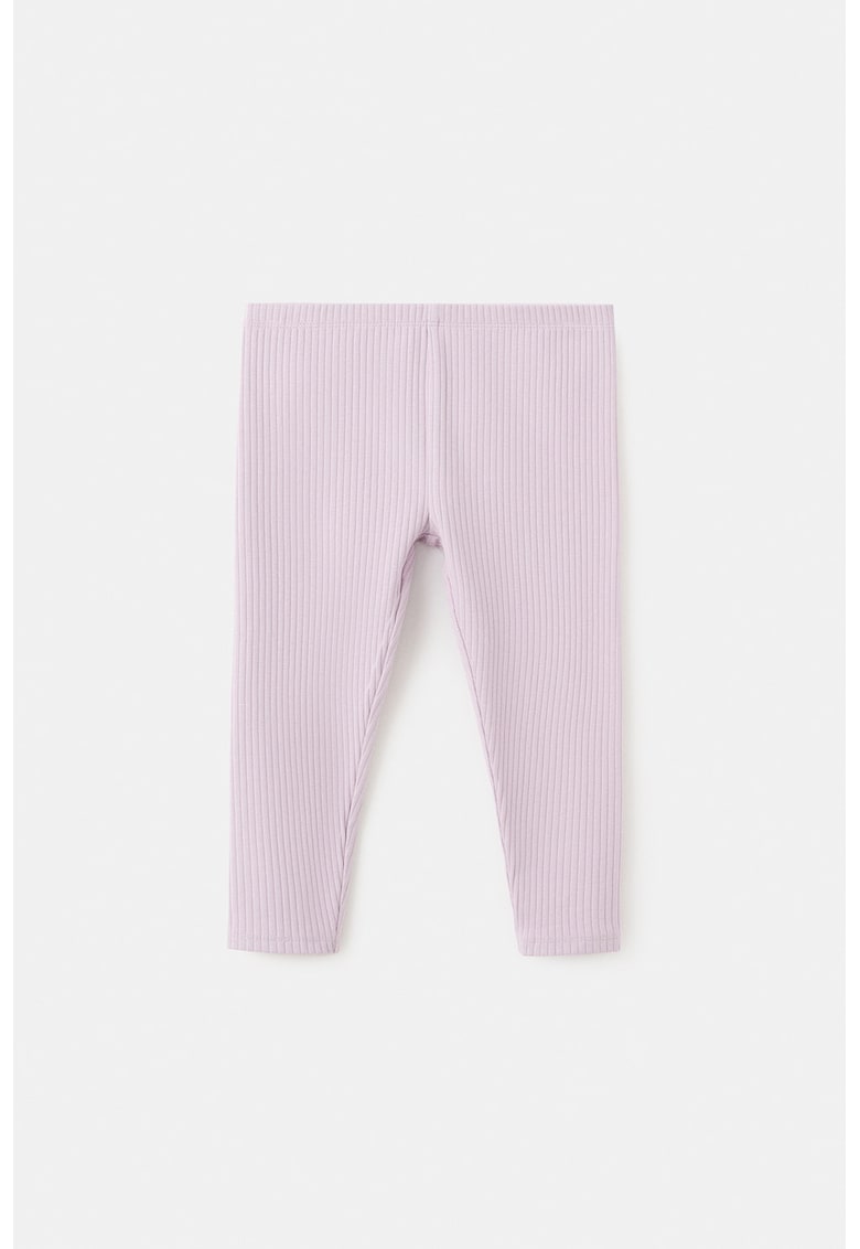 Colanti striati cu buzunar pe partea din spate - Roz pal
