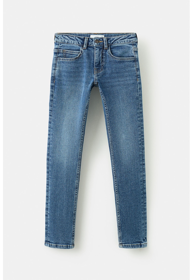 Blugi slim fit cu talie medie - Albastru prafuit