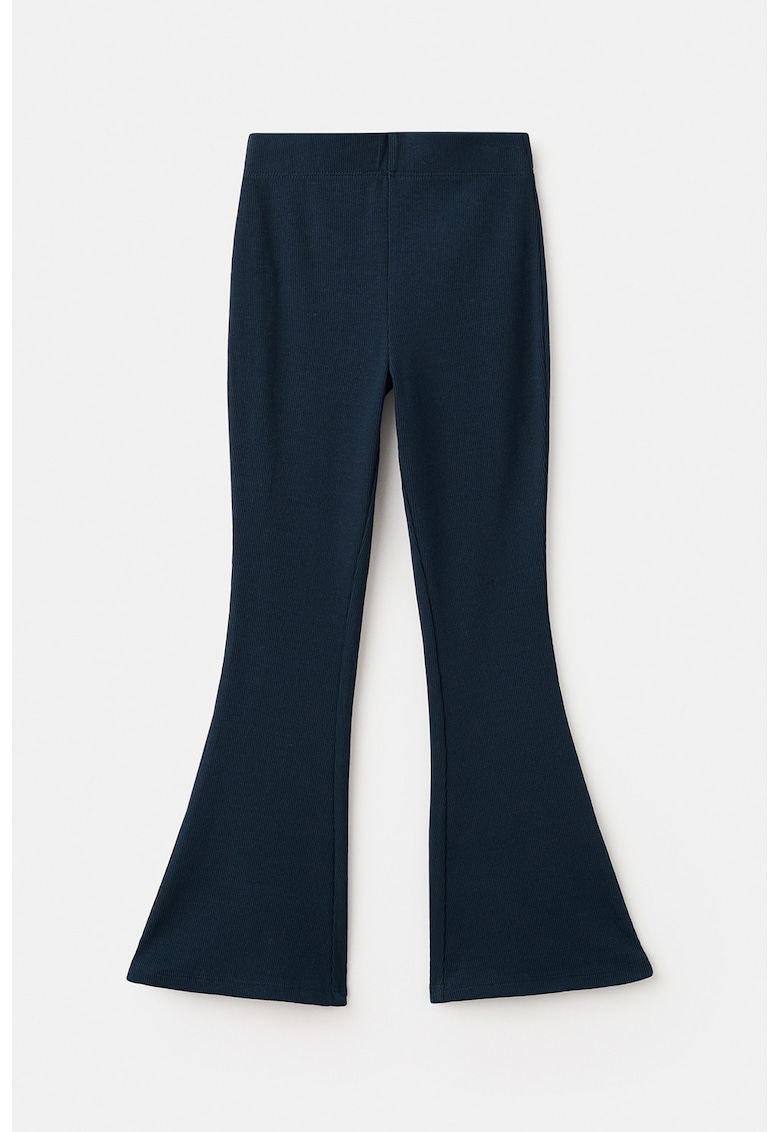Colanti bootcut cu striati si talie inalta - Albastru ultramarin
