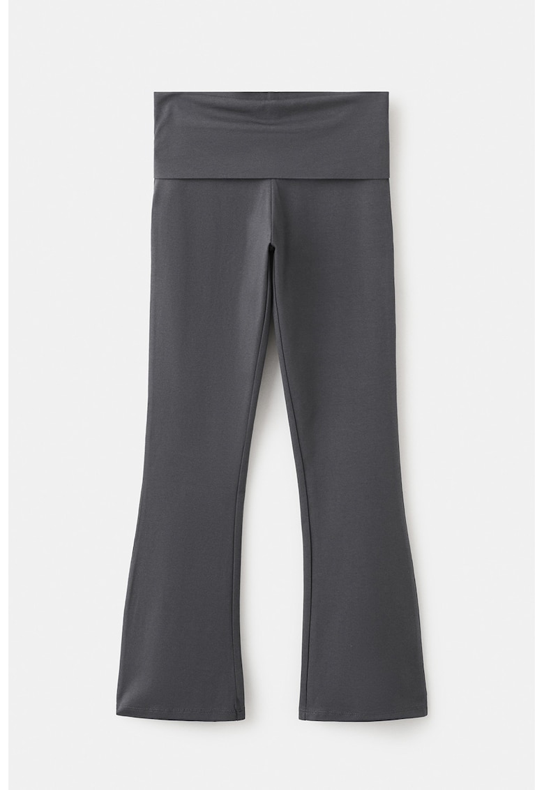 Pantaloi evazati cu talie inalta - Gri inchis