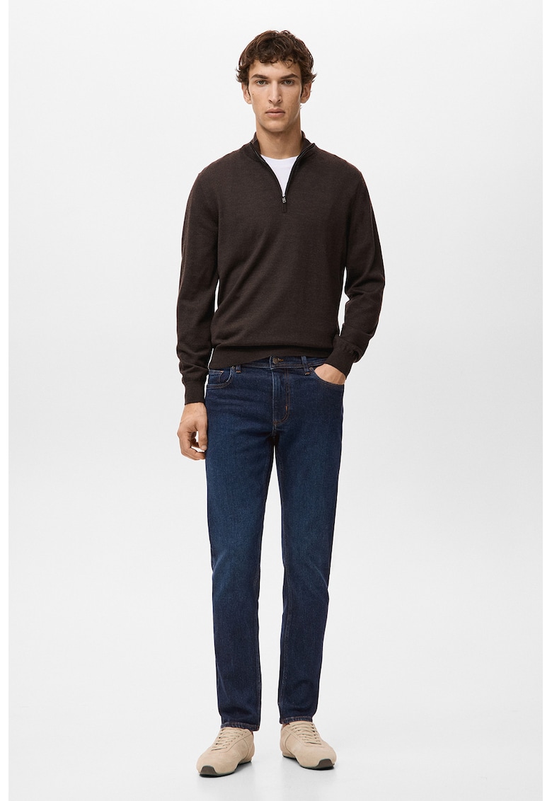 Blugi slim-fit cu talie joasa - Bleumarin