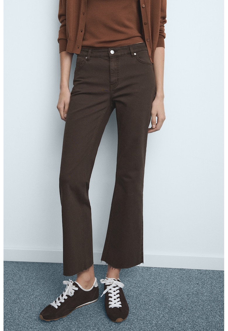 Blugi crop evazati - Maro inchis