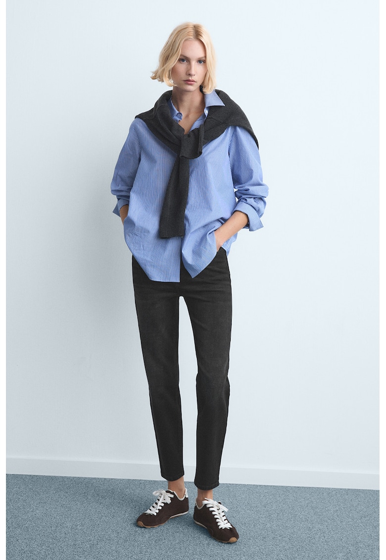 Blugi crop mom fit - Gri antracit