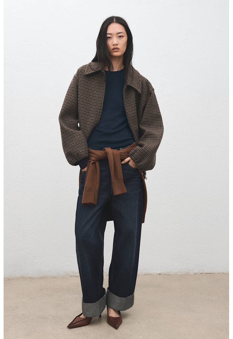 Bluza slim-fit cu striatii - Bleumarin