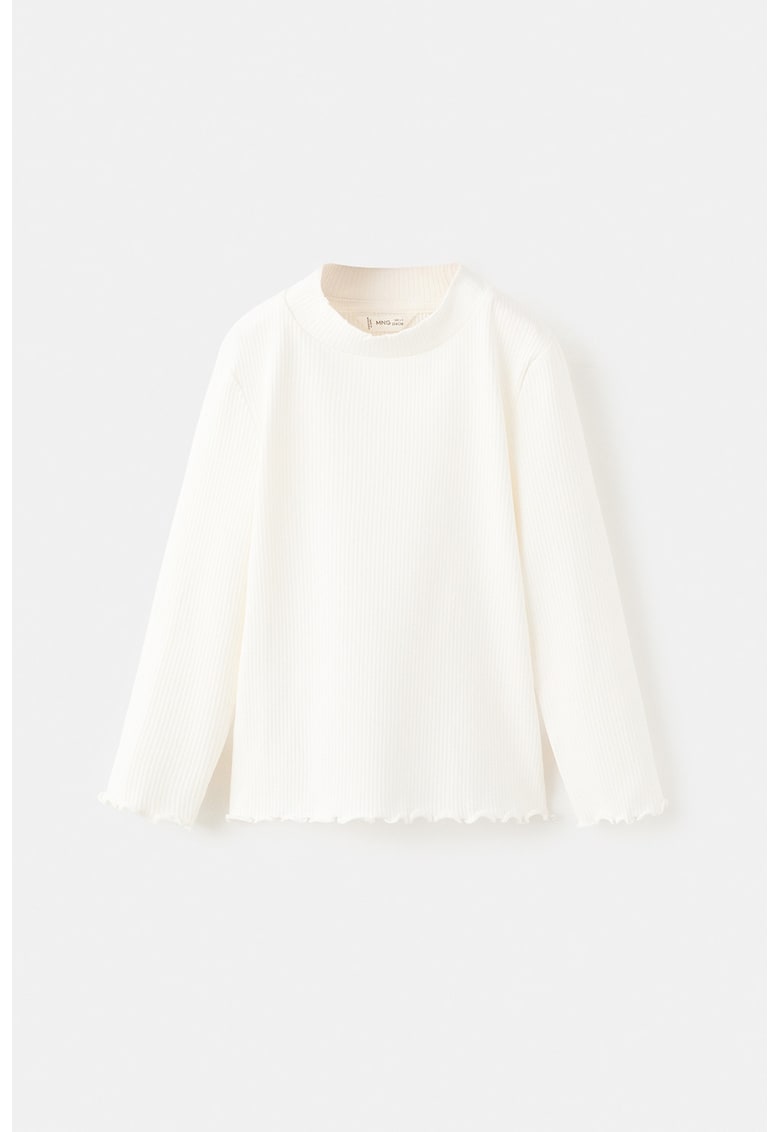 Bluza striata din amestec de bumbac - Alb fildes