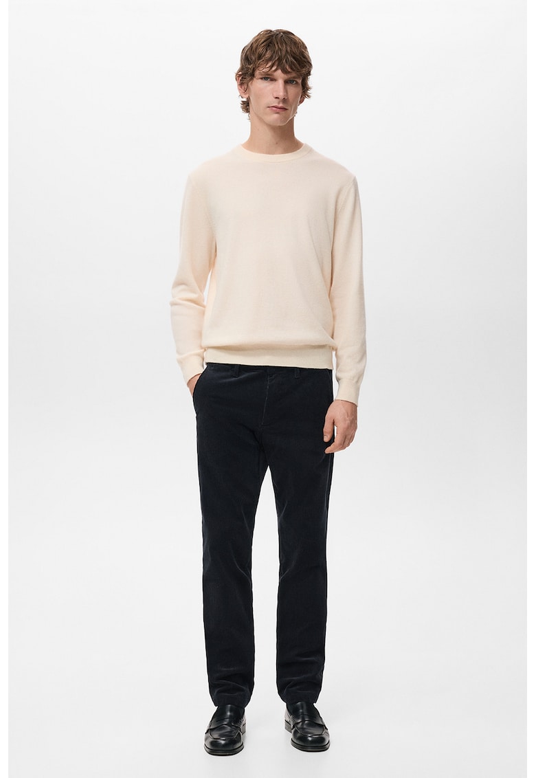 Pantaloni slim fit din reiat - Albastru ultramarin