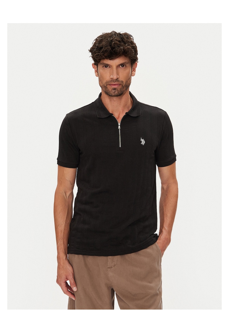 US POLO ASSN Tricou barbati negru - din bumbac 100%