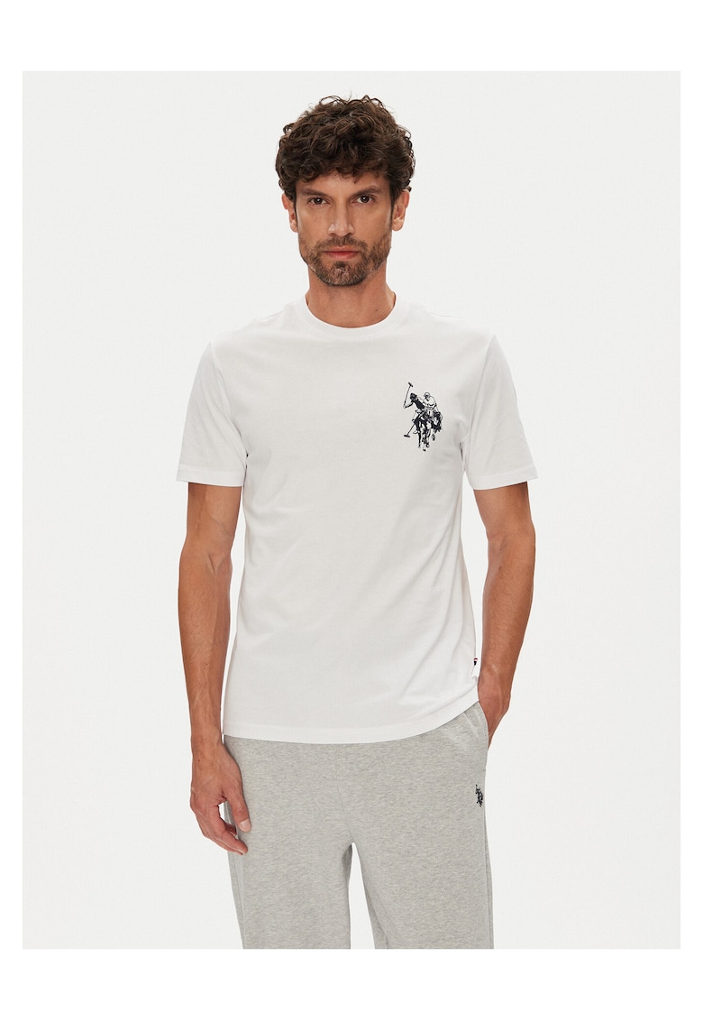 Tricou barbati alb - bumbac