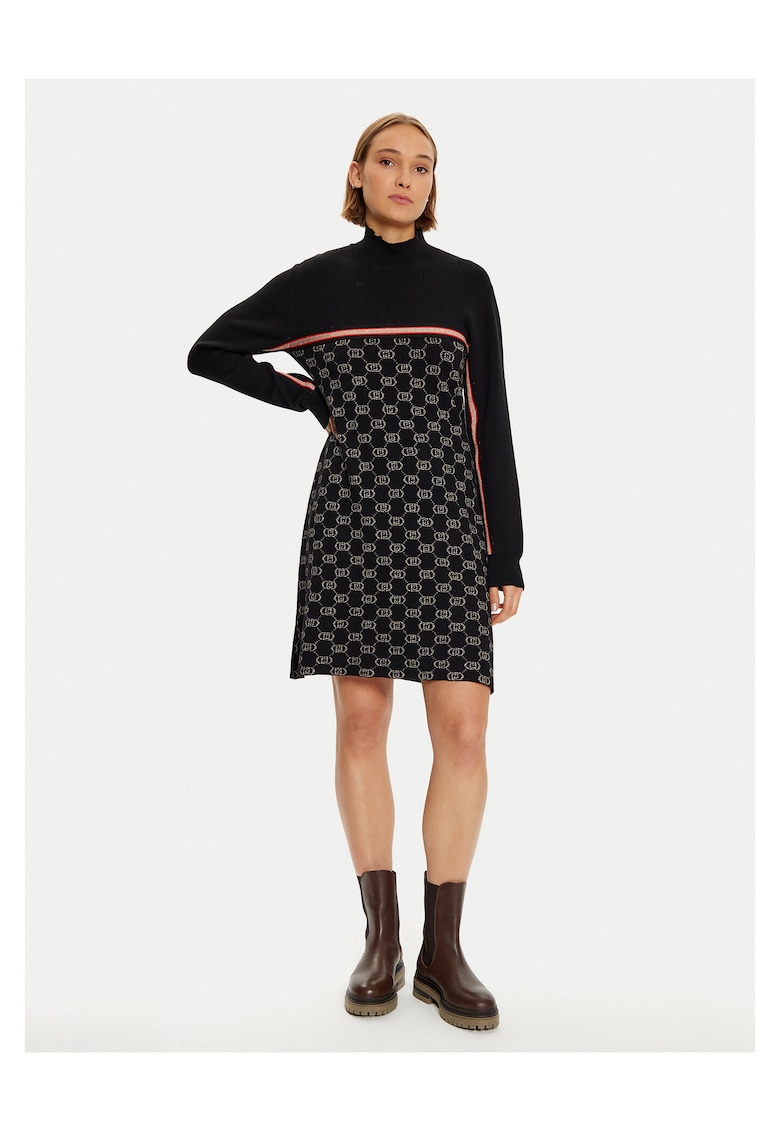 Rochie tricotata de dama negru - fabricata din material de calitate