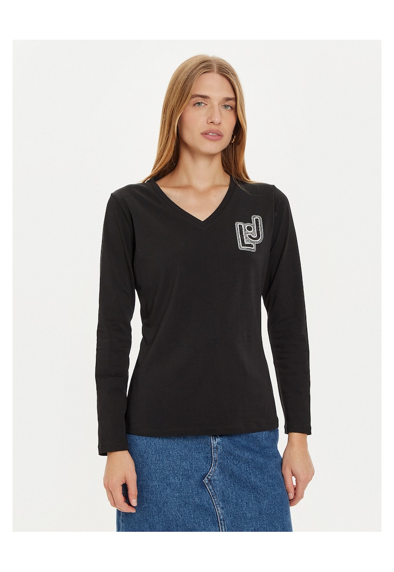 Bluza dama negru - decolteu in v -