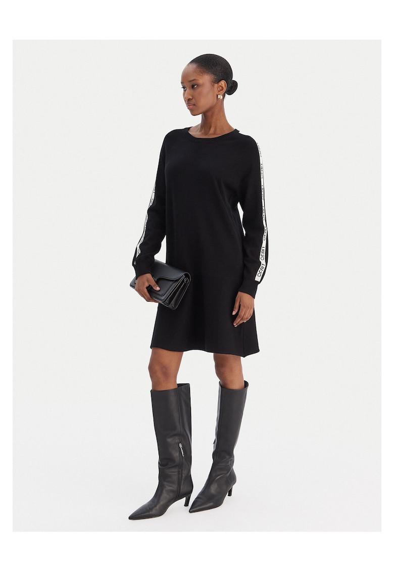 Rochie tricotata - neagra - pentru femei