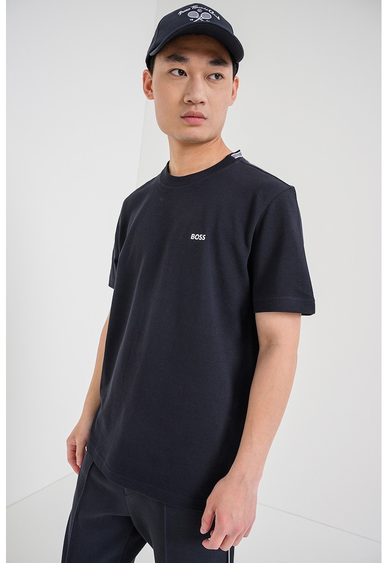 Tricou de bumbac cu logo - Albastru ultramarin